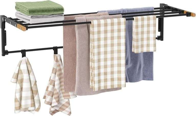Collapsible Wall Mounted Clothes Drying Rack image