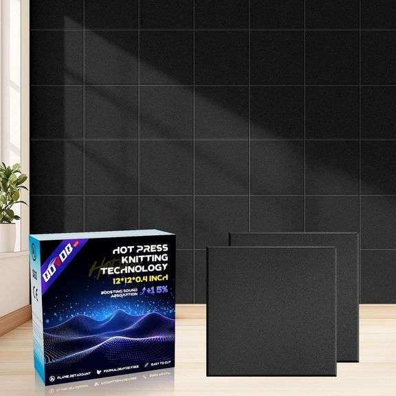 10 Pack Soundproof Wall Panels, 15.7 x 15.7 in image