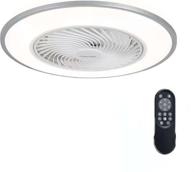 20' Flush Mount Ceiling Fan with Light & Remote image