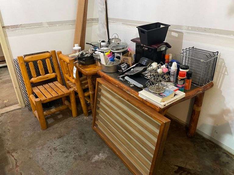 (3) Wood Tables with Chairs and Contents image