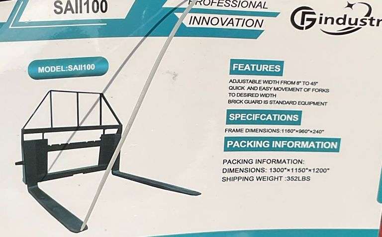 2025 CFG SAII100 Skid Steer Fork 48" image