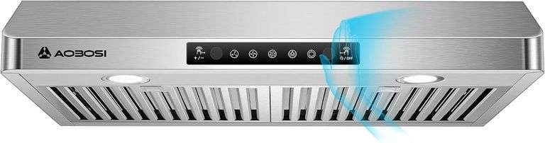 AAOBOSI 30" Range Hood, 800-CFM, Stainless Steel image