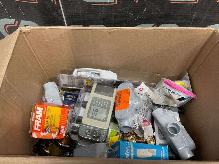 Box of Assorted Home Depot Items image
