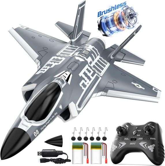 DEERC F35 Brushless RC Plane for Adults, 4CH image