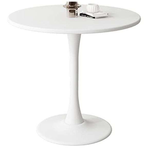 White Round Modern Tulip Dining Table, 24 inch image