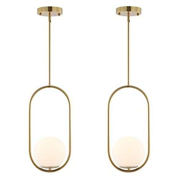 Gold Globe Pendant Light, 1-Light Brass Fixture image