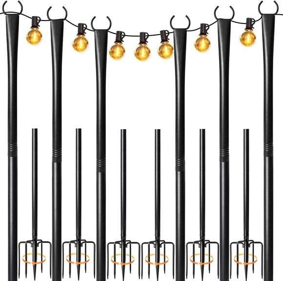 6 Pack 10ft Heavy-Duty Metal Light Poles image
