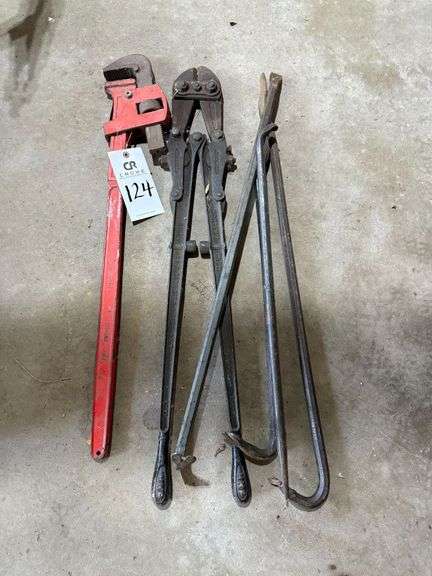 Pipe Wrench, Bolt Cutters, Pry Bars image
