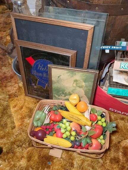 Basket of fruit and wall art image