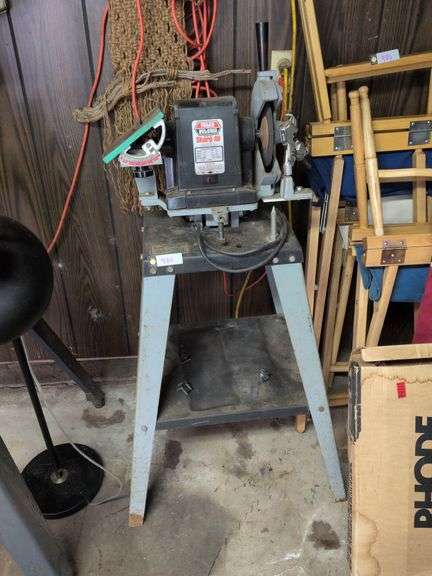 Foley Belsaw bench grinder with stand (model 1055) image