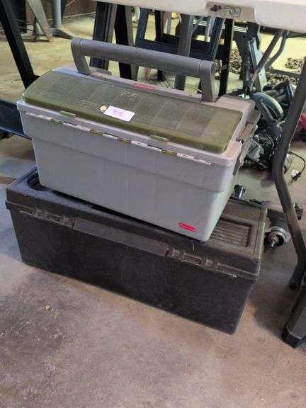 2 portable tool boxes: Rubbermaid and Contico image
