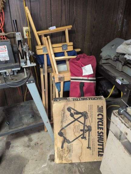 3 director chairs, camping chairamd Rhode Gear cycle shuttle image