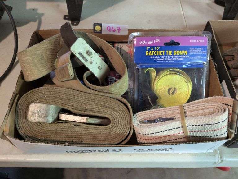 Straps, ratchets and rope image