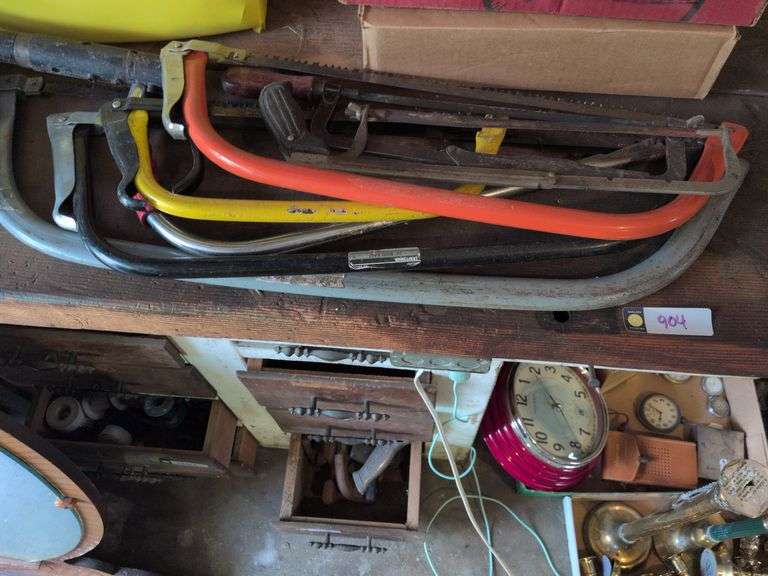 Hand saws and 2 drawer contents image