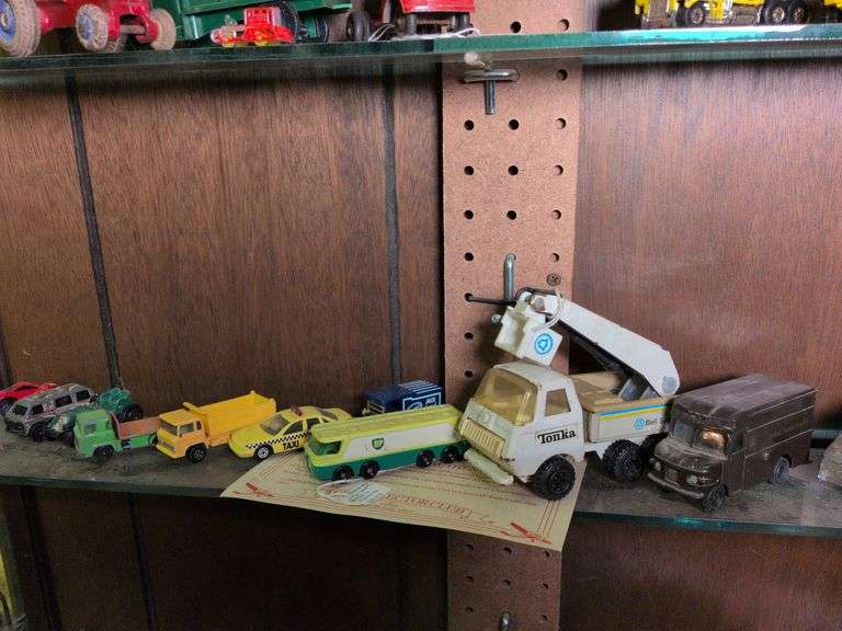 Toy cars, trucks and van image