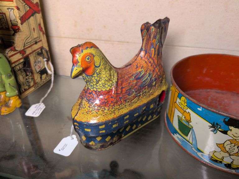 Baldwin Chicken on Nest, Ohio Art Water Pump and misc image