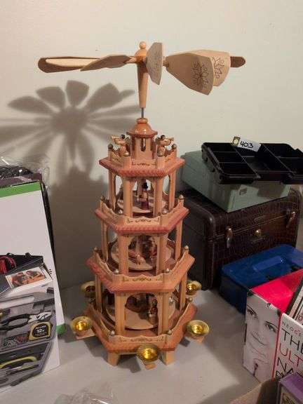 Wooden German Christmas pyramid with box image