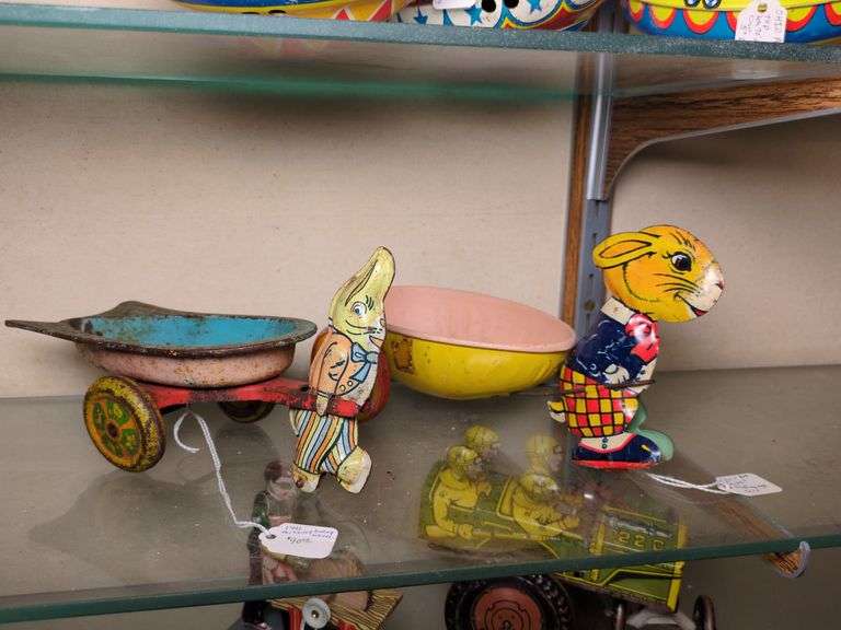 J Chein Rabbit with cart and Wyandotte Rabbit with cart image