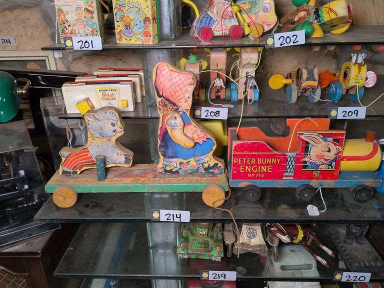 Mary had a little lamb pull toy and Fisher Price Peter bunny engine #715 image