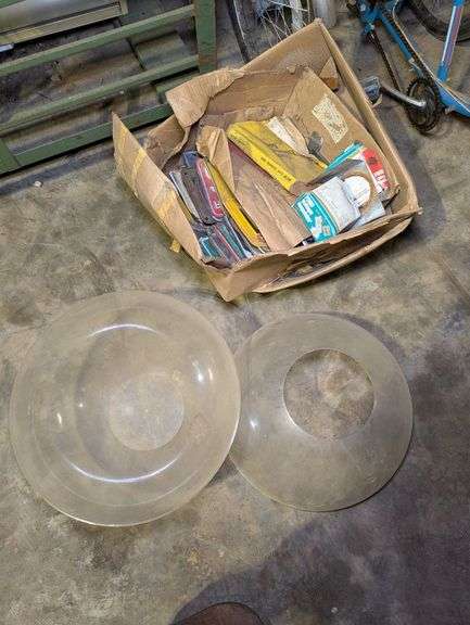 Vintage License Plates, Car Parts, and Acrylic Dome image