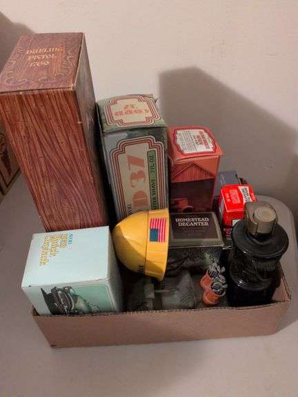 Avon aftershave: Dueling pistol, hardhat,1953 Skylark, golf cart, and misc. image