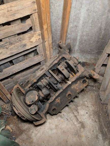 Pre-War Engine Block and Crankshaft Assembly Core image