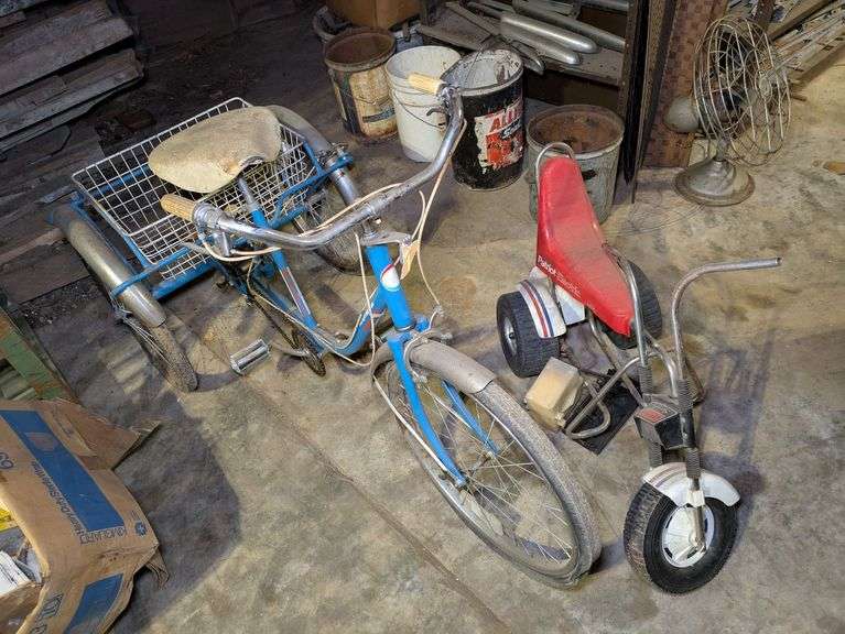 Vintage Sears Free Spirit Adult Tricycle and Sears Patriot Electic Trike image