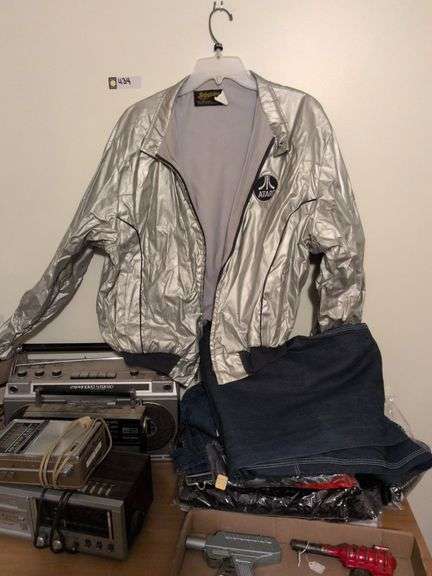 Swingster Atari jacket (XL), 3 pairs of bib overalls, new hats, gloves and scarves image