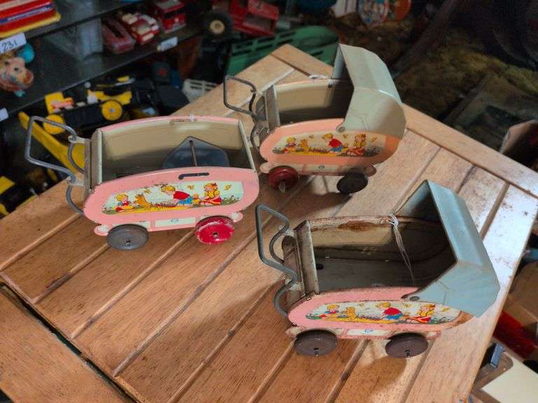 3 Ohio Art metal baby buggies image