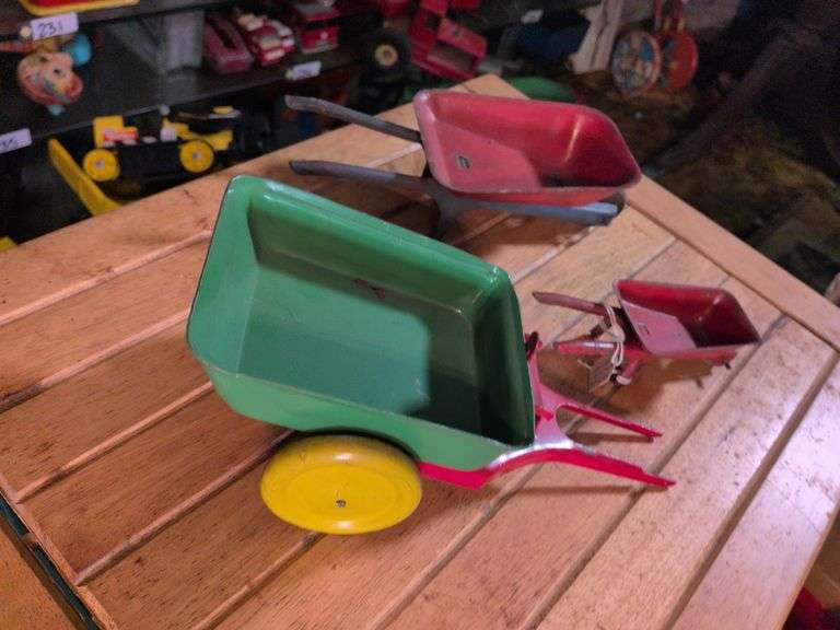 Wyandotte cart and 2 toy wheelbarrows image