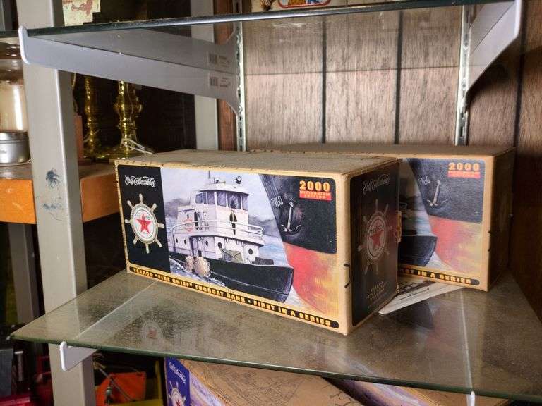 2 Ertl Tug Boat banks with box image