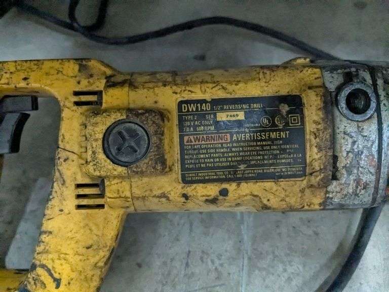 DeWalt dw140 drill, Bosch hammer drill, and Milwaukee sawsall