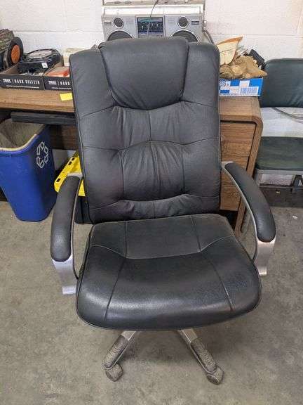 2 Rolling office chairs and one stationary chair