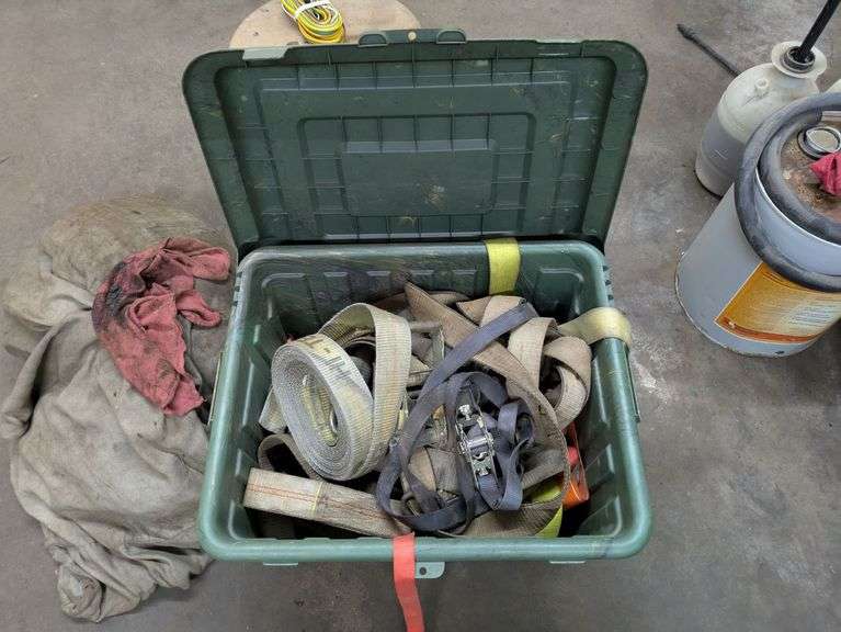 Bucket of ratchet straps image