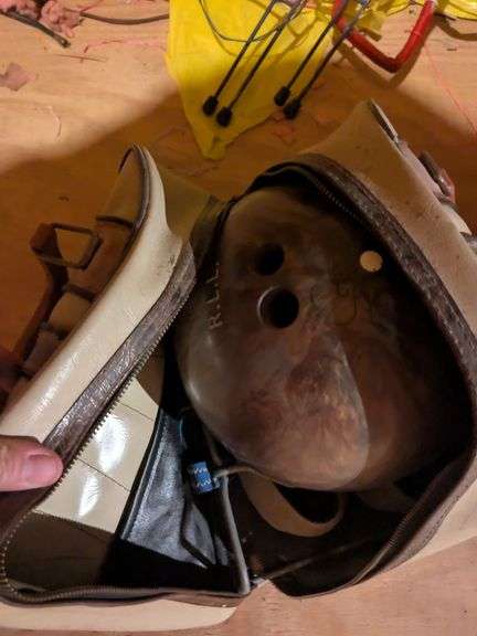 Bowling ball, bowling shoes in bag, 3 drink coolers and ashtray