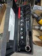 Blue Point AT500 Impact wrench, Lincoln 14v Battery and charger, 1" ratchet straps, serpentine belt wrench