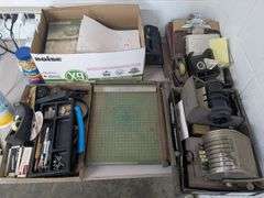 3 Flats, Box of Office Papar, Paper cutter and misc.