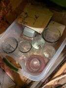 Glasses and bowl and miscellaneous glass items