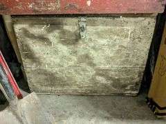Vintage wooden chest with vintage tools