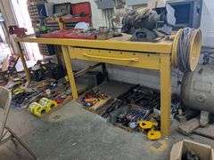 Yellow metal work bench