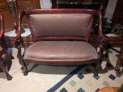 Matching vintage bench, chair and rocking chair