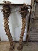 2 Metal palm trees