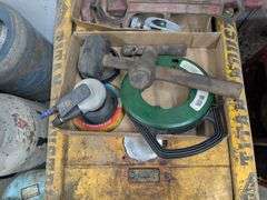 Mallet, sander, fishing wire, and clamps