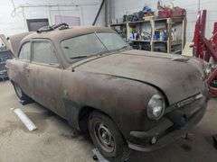 Modified 1951 Ford Tudor and parts: Hydraulic booster, radiator, 2 mufflers, engine air intake and 3"exhaust pipes