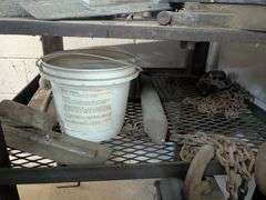 Metal table and contents(excluding hoist)