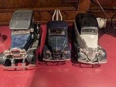 3 vintage liquor bottle cars