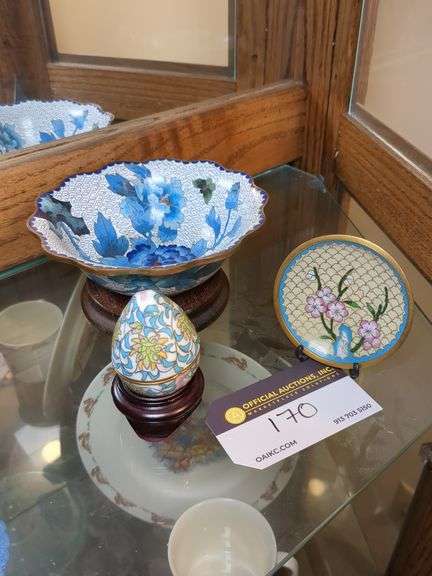 Cloisonne small dish, bowl, 2 piece egg image