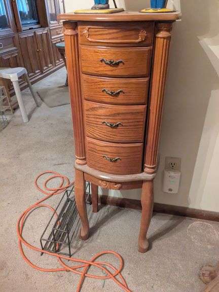 Wooden jewelry cabinet (37" x 14" x 10") image