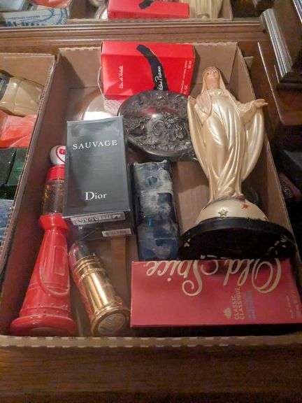 New in box Dior Sauvage 3.4oz, Paloma Picasso 1oz, 3 Avon aftershave and misc image