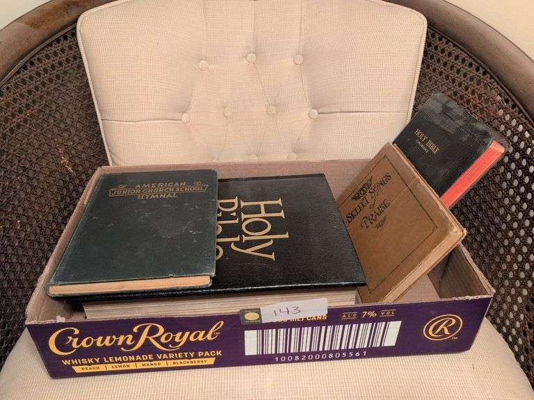 Collection of Holy Bibles and church hymnals